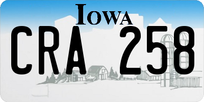 IA license plate CRA258