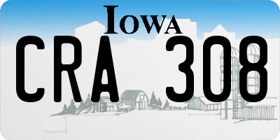 IA license plate CRA308