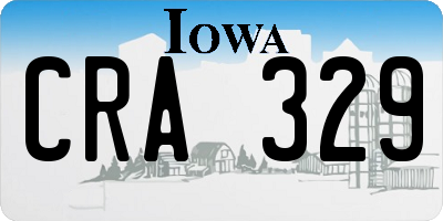 IA license plate CRA329