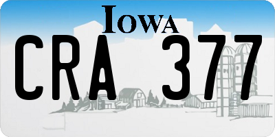 IA license plate CRA377