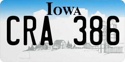 IA license plate CRA386