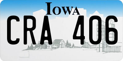 IA license plate CRA406