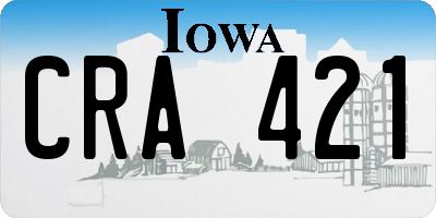 IA license plate CRA421