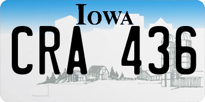 IA license plate CRA436