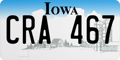 IA license plate CRA467
