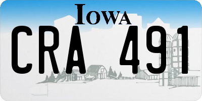 IA license plate CRA491