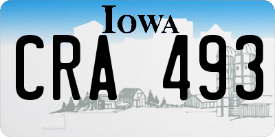 IA license plate CRA493