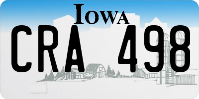 IA license plate CRA498
