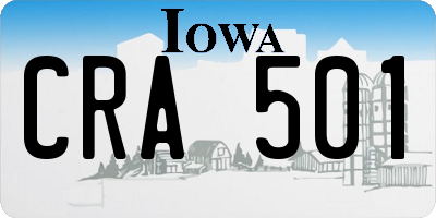 IA license plate CRA501