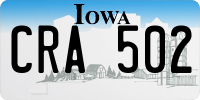 IA license plate CRA502