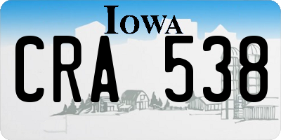 IA license plate CRA538