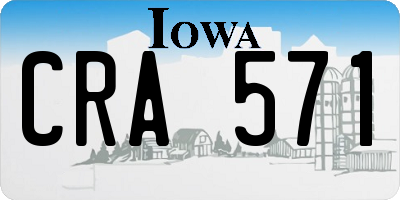IA license plate CRA571