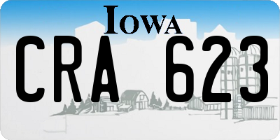 IA license plate CRA623
