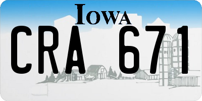 IA license plate CRA671