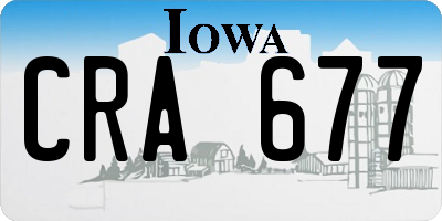 IA license plate CRA677