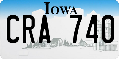 IA license plate CRA740