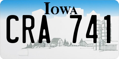 IA license plate CRA741