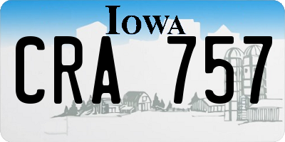 IA license plate CRA757