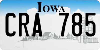 IA license plate CRA785
