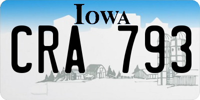 IA license plate CRA793