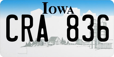 IA license plate CRA836