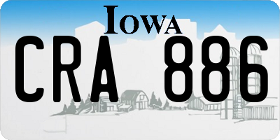 IA license plate CRA886