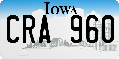 IA license plate CRA960