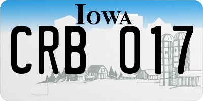 IA license plate CRB017