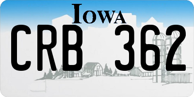 IA license plate CRB362