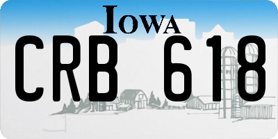 IA license plate CRB618