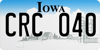 IA license plate CRC040