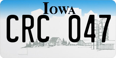 IA license plate CRC047