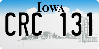 IA license plate CRC131