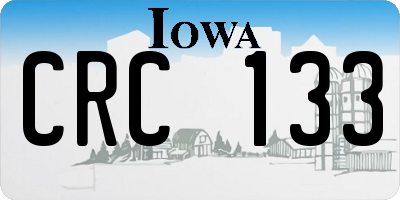 IA license plate CRC133