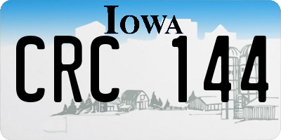 IA license plate CRC144