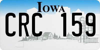 IA license plate CRC159