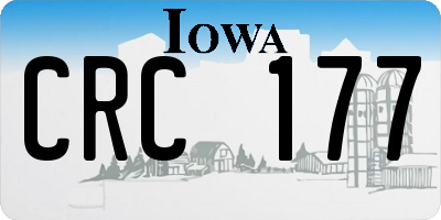 IA license plate CRC177