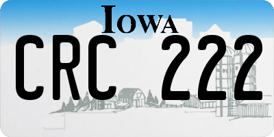 IA license plate CRC222