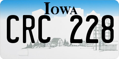IA license plate CRC228