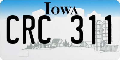 IA license plate CRC311