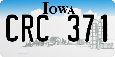 IA license plate CRC371
