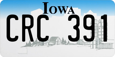 IA license plate CRC391