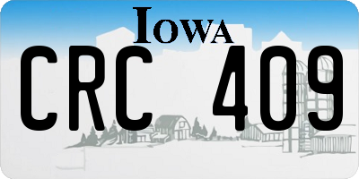 IA license plate CRC409