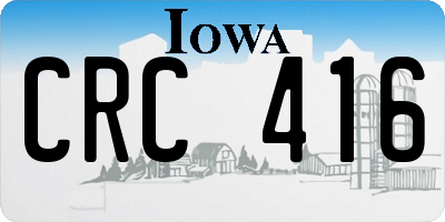 IA license plate CRC416