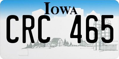IA license plate CRC465