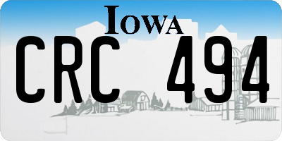 IA license plate CRC494