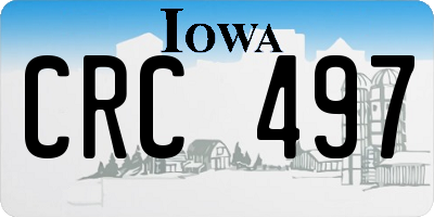 IA license plate CRC497