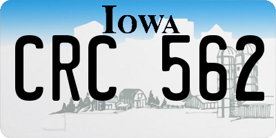 IA license plate CRC562