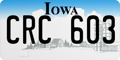 IA license plate CRC603
