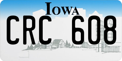 IA license plate CRC608